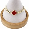 4919 Bransoletka elegancka złota 17+3cm pozłacana 14k koniczyna marokańska